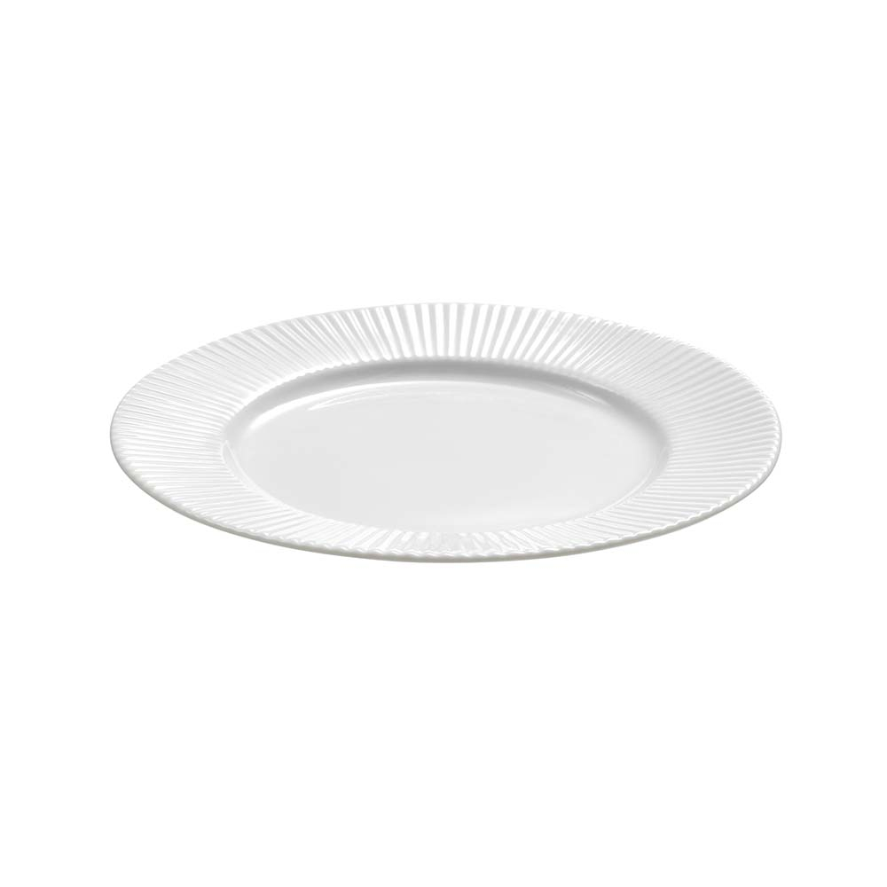 Groovy - flad tallerken, porcelæn, hvid, 19 cm