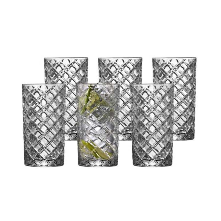 Lyngby Glas Diamond Highball 41 cl 6 stk. Klar