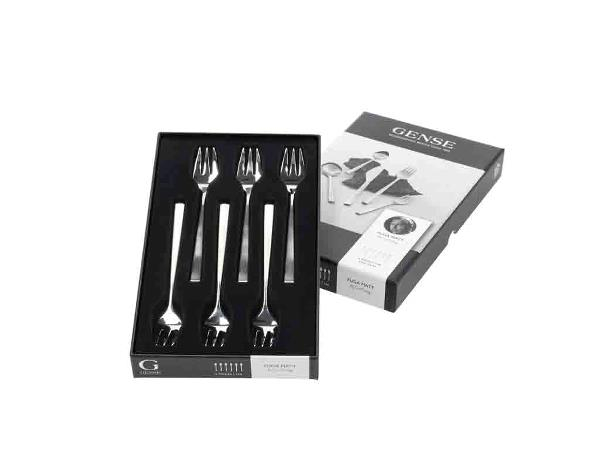 Gense Fuga Kagegaffel 15,5 cm 6 stk. Mat/Blank stål