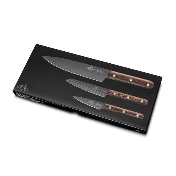 Lion Sabatier International Phenix Knivsæt 3 dele Sort/Træ