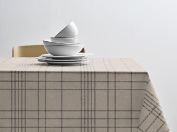 Södahl Tartan Akryldug med antislip 140 cm Beige - i metermål