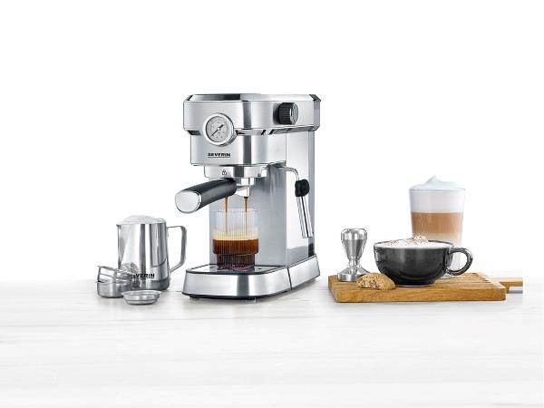 Severin Espressomaskine 1350 watt Stål/Sort