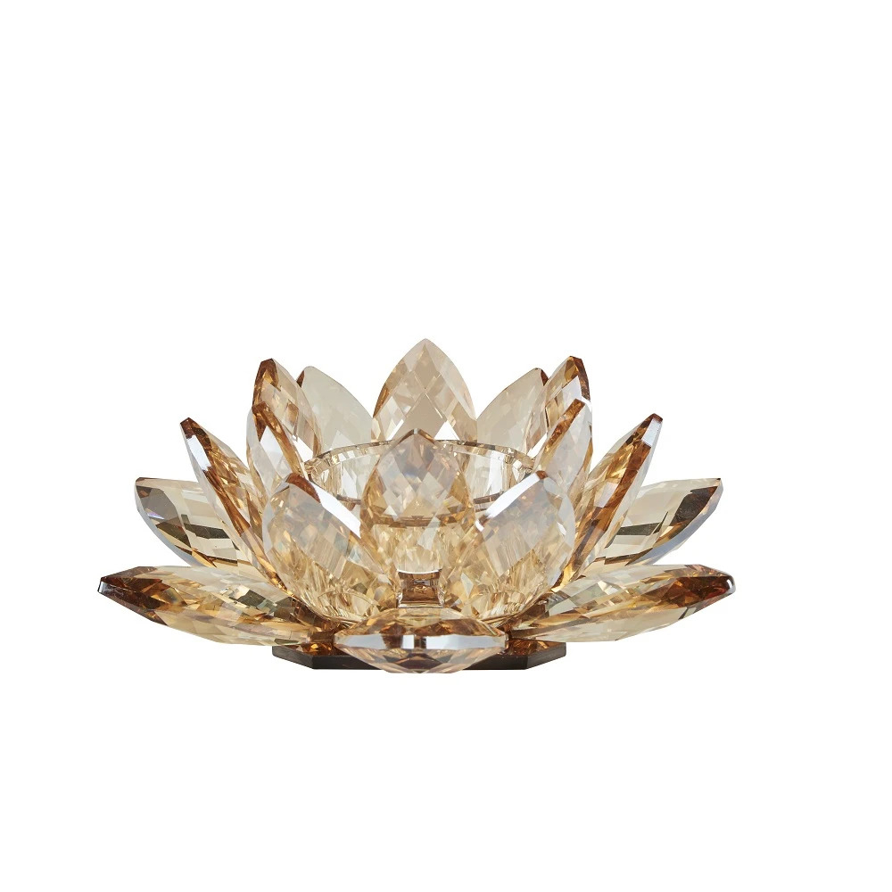 Lotus Votive Fyrfadsstage, large - Amber