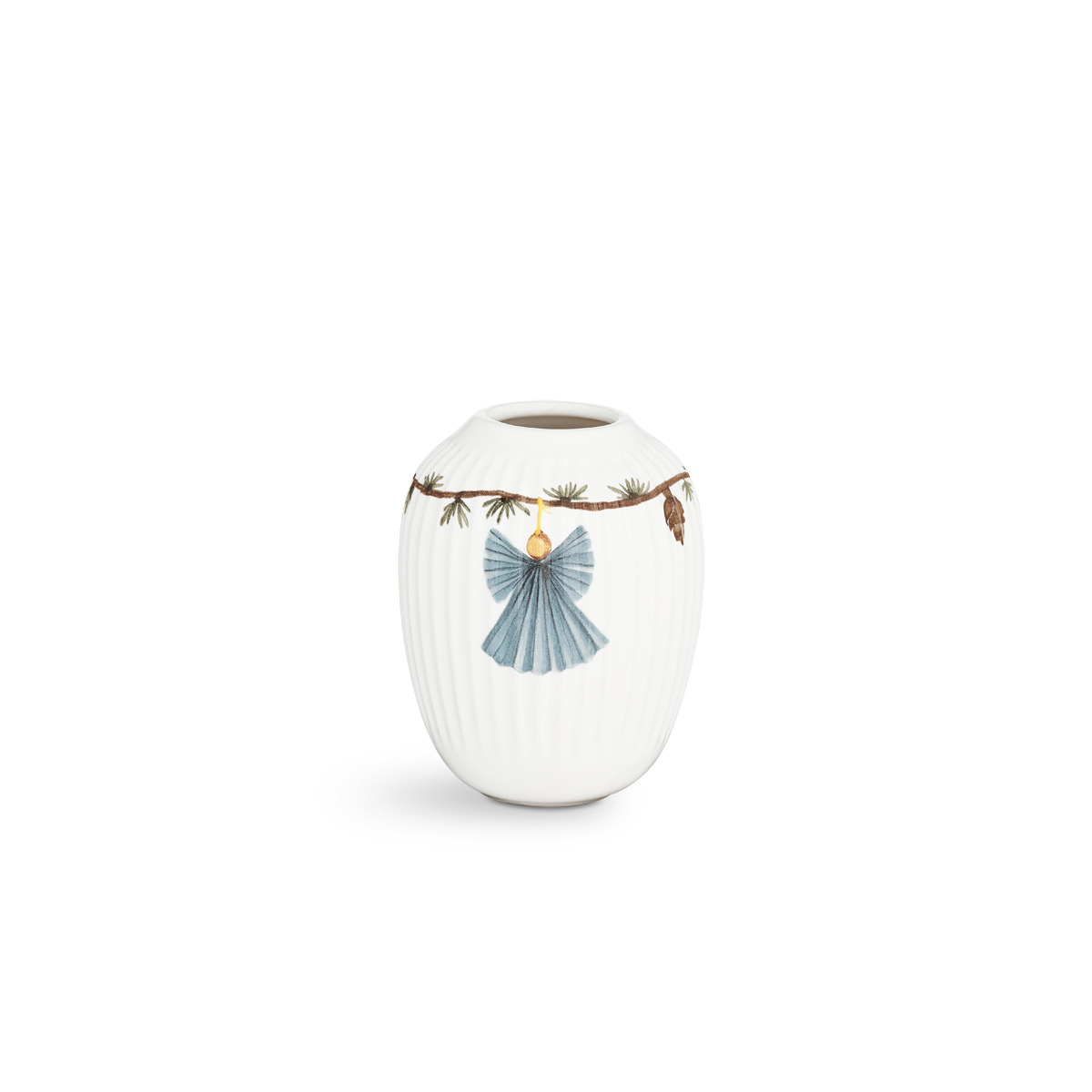 Hammershøi Christmas Vase H10,5 hvid m. deko