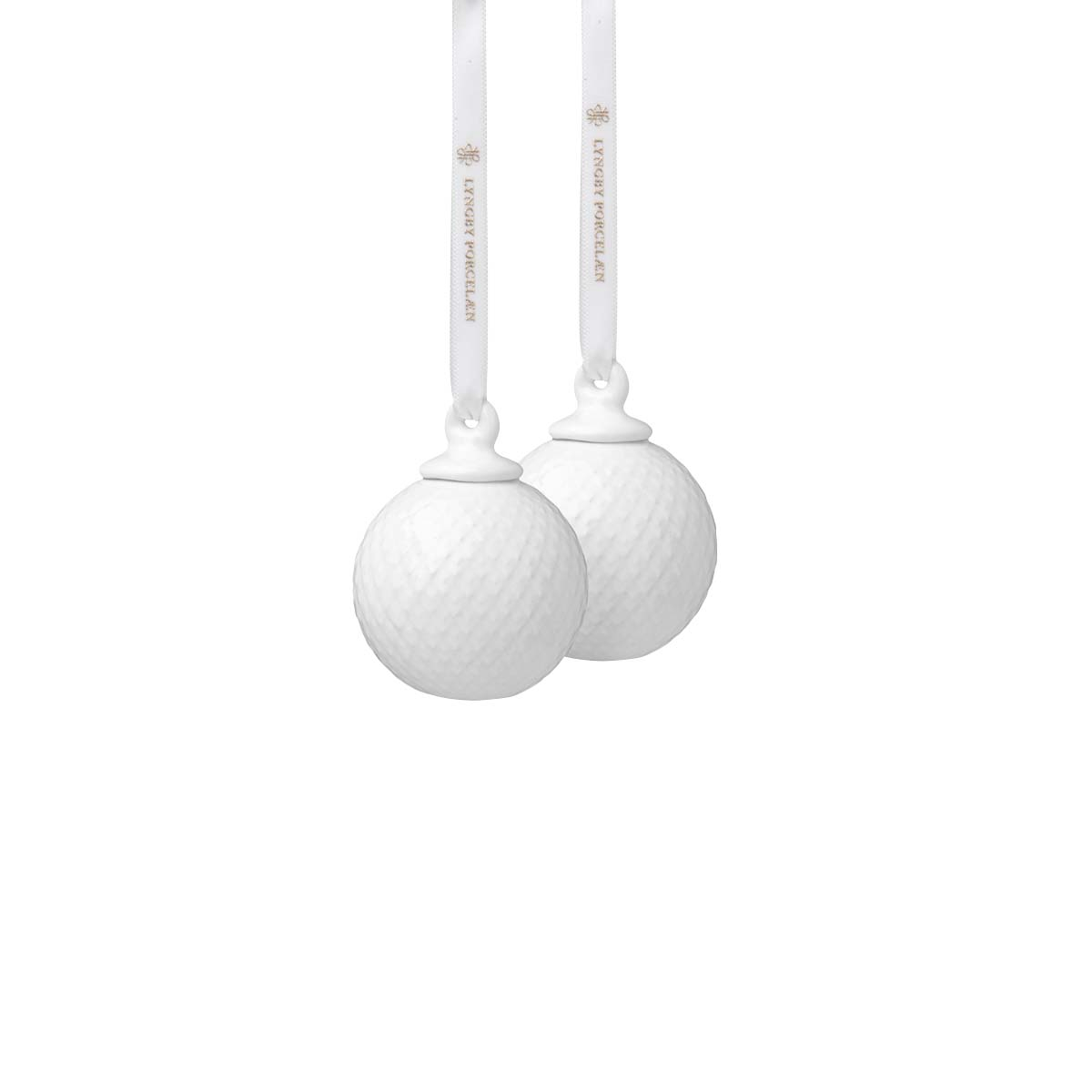 Rhombe Dekorationskugle Ø5 cm hvid porcelæn, 2 stk*