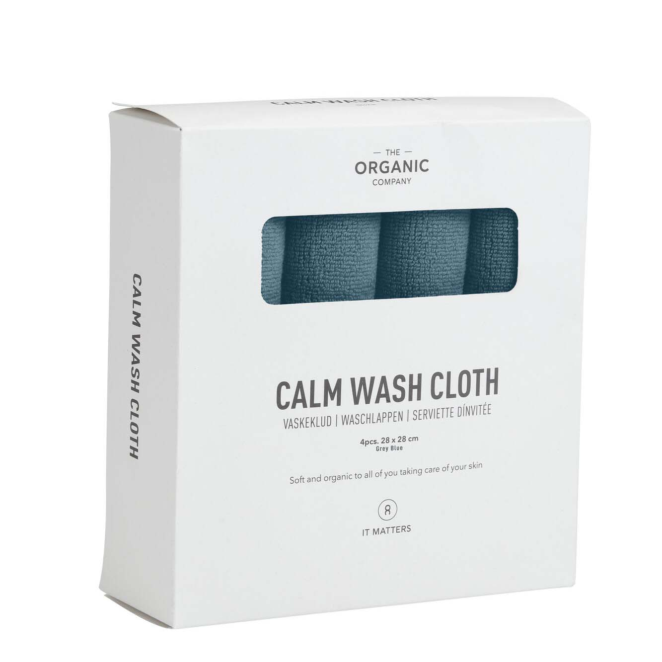 CALM Vaskeklude, Grey blue, 4 stk