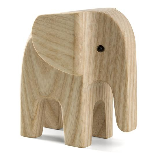 Elefant i ubehandlet asketræ, stor