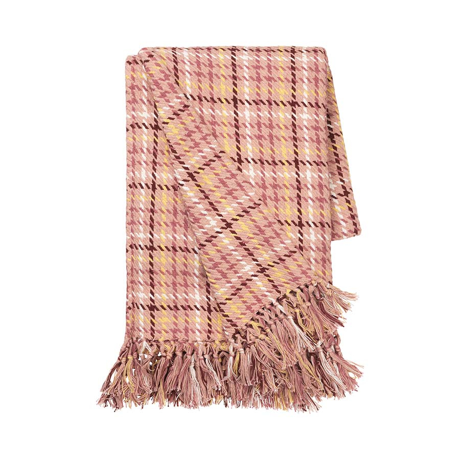 Ida Ternet Bomuldsplaid - Dusty Rose (DS)