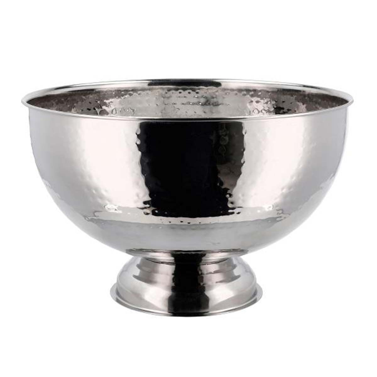 Champagnebowle Dia 38 cm hamret blank stål