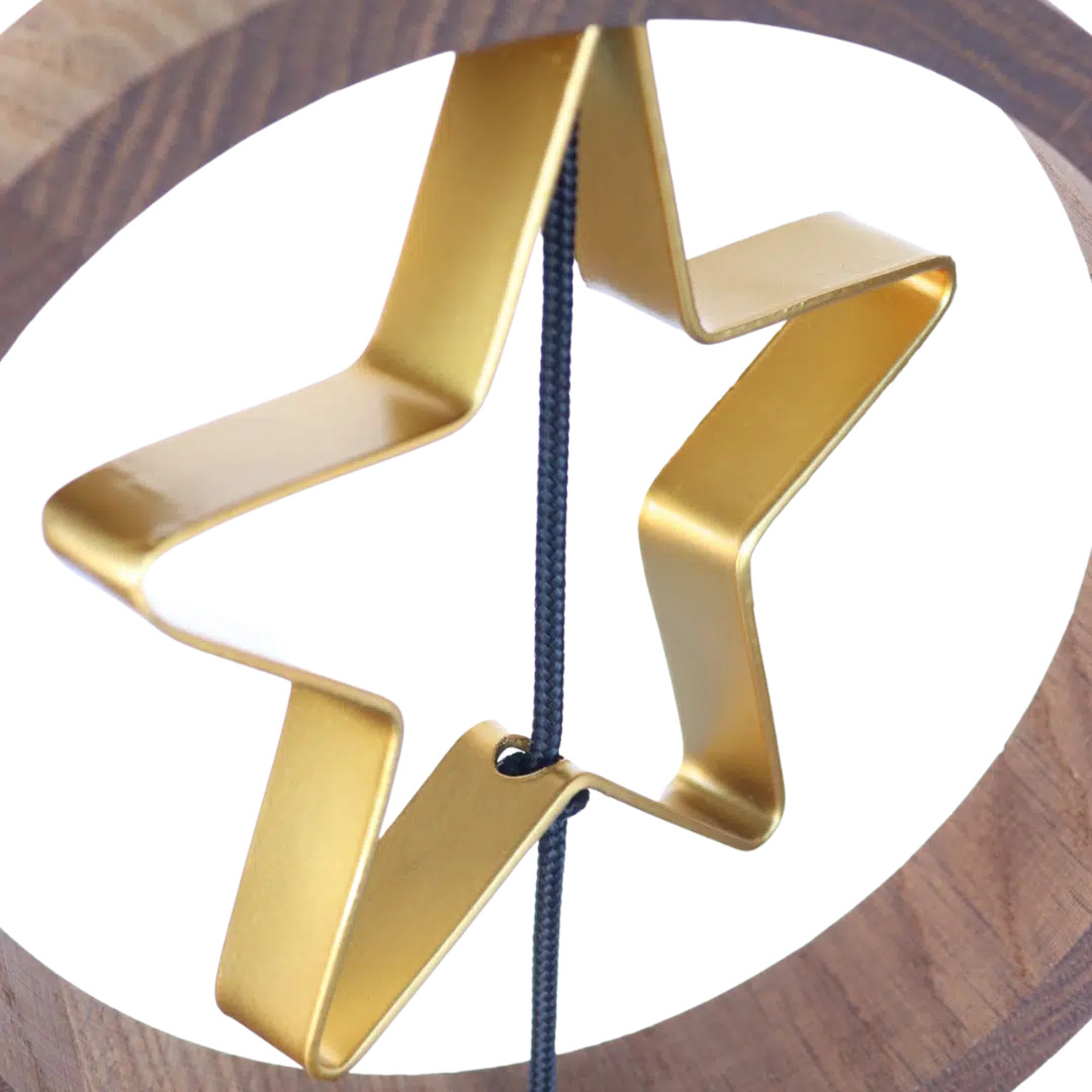 Jernstjerne outline, guld, lille 2. Sort