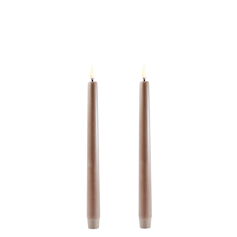 LED Kronelys, Sandstone, Smooth, 2 stk