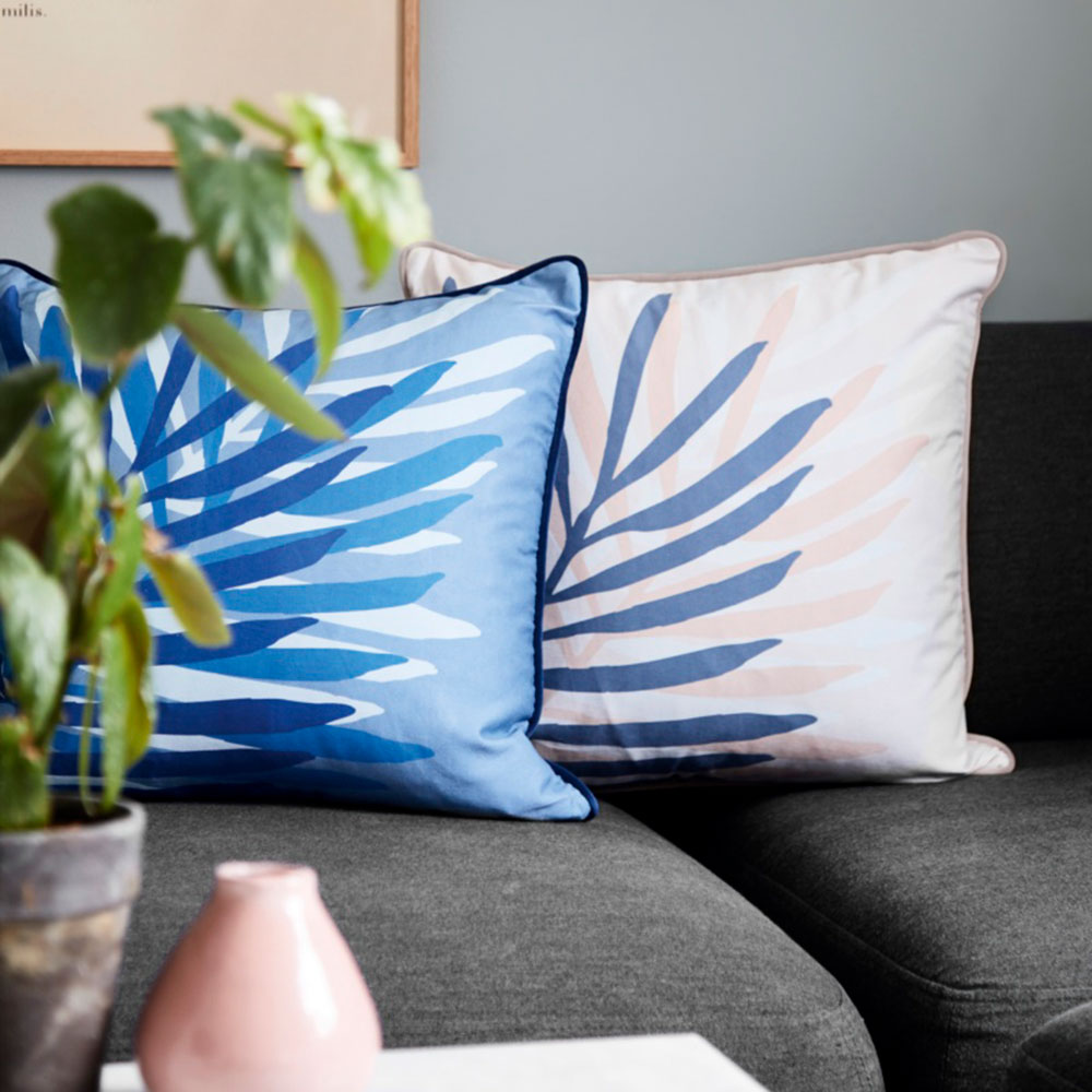 Susanne Schjerning Pudebetræk, Giant Palm, Blue*