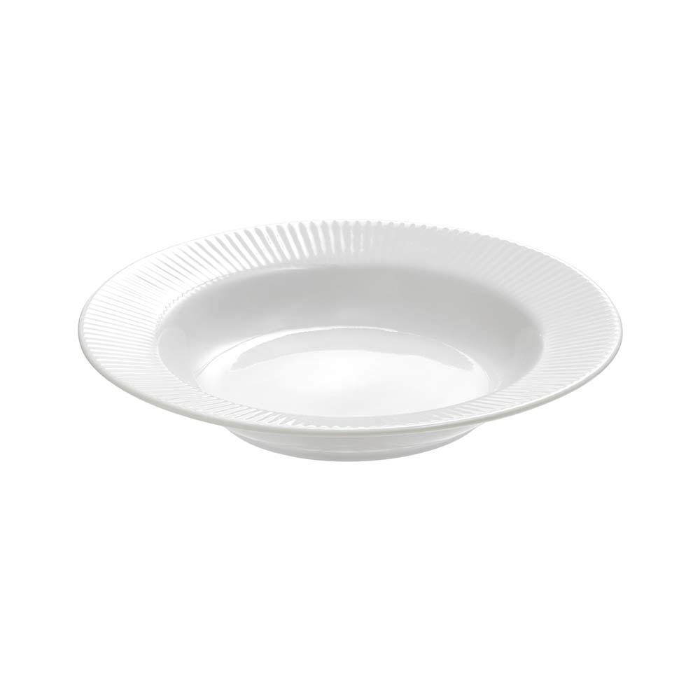 Groovy - suppe tallerken, porcelæn, hvid, 22 cm 