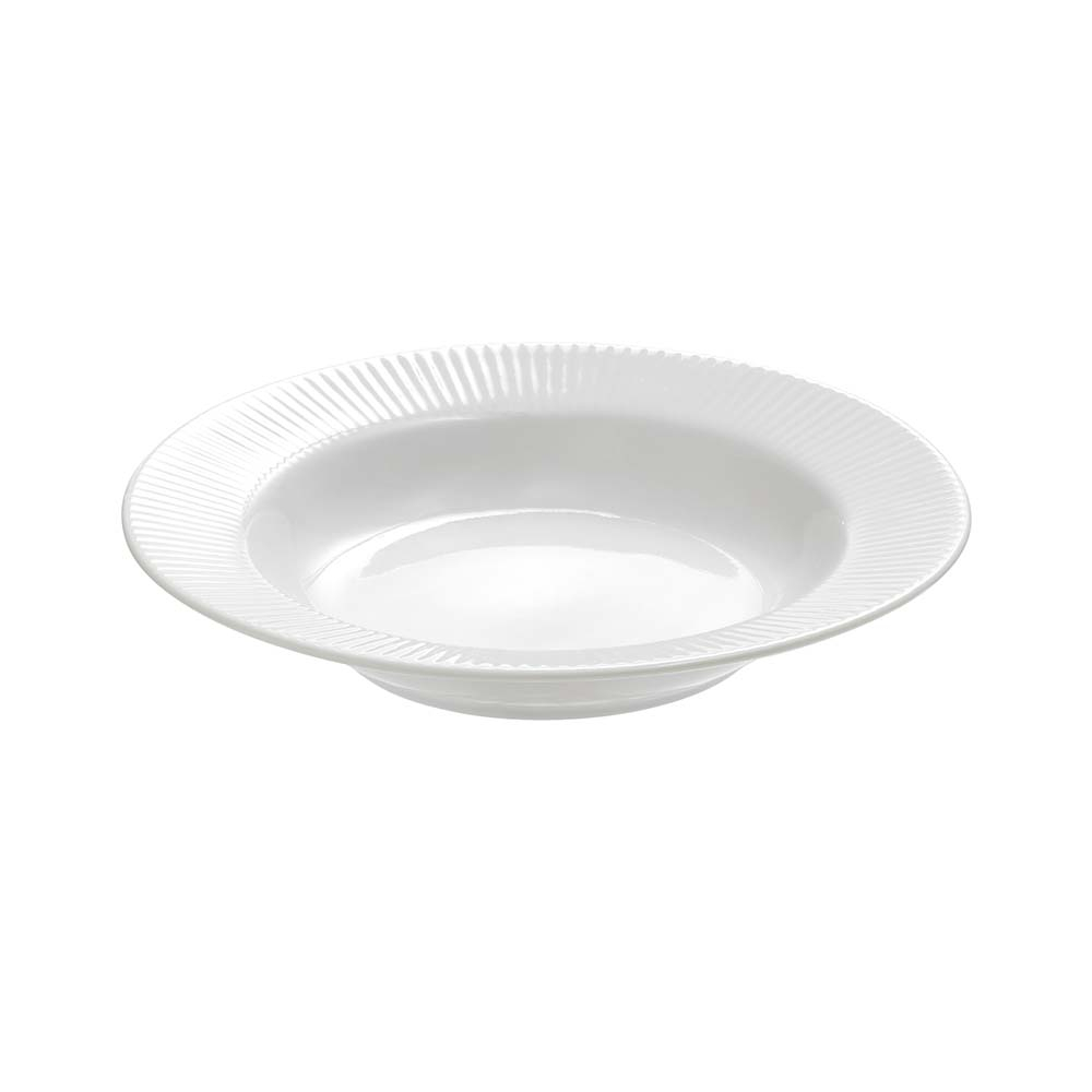 Groovy - suppe tallerken, porcelæn, hvid, 22 cm 