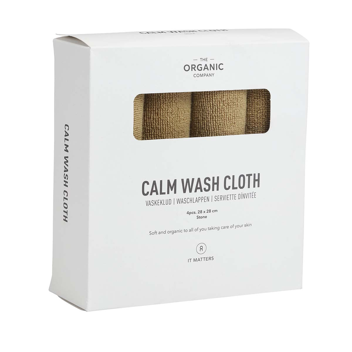 CALM Vaskeklude, Khaki, 4 stk