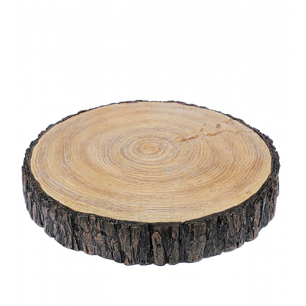 Træskive look, støbt resin ø20 cm