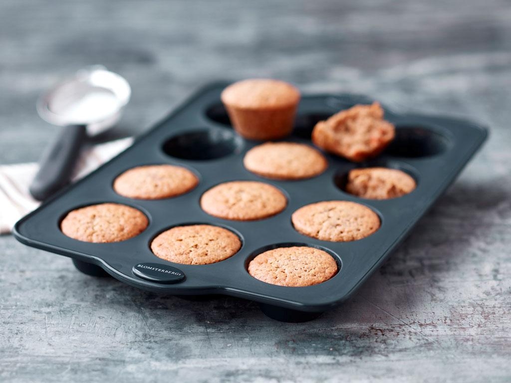 Blomsterbergs Muffinform 12 huller. grå