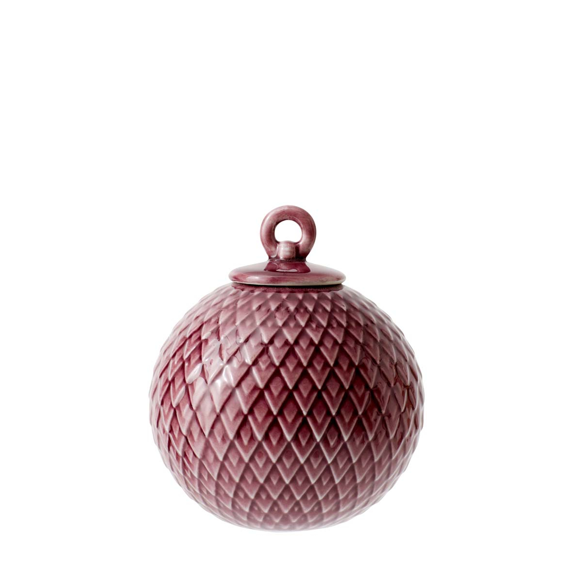 Rhombe Dekorationskugle Ø7 cm bordeaux porcelæn*