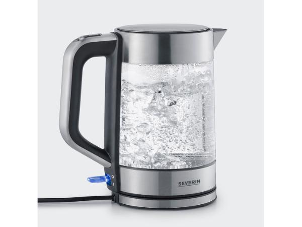 Severin Elkedel 1,7 liter 2200 watt Stål/Sort Glas