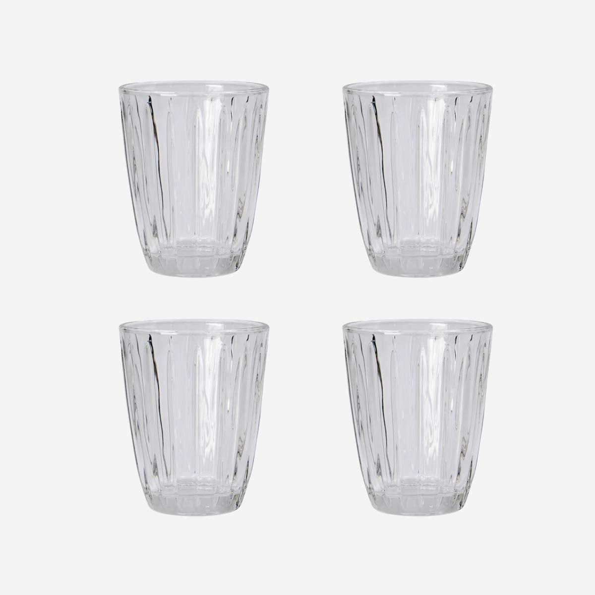 Vandglas, Groove, Klar, 4 stk