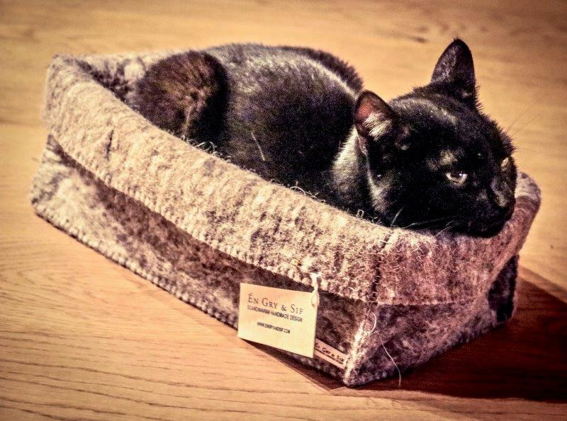 Big Felt Basket, Grey*