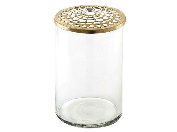 Villa Collection Vase Dia. 10 x 15,5 cm m. messinglåg