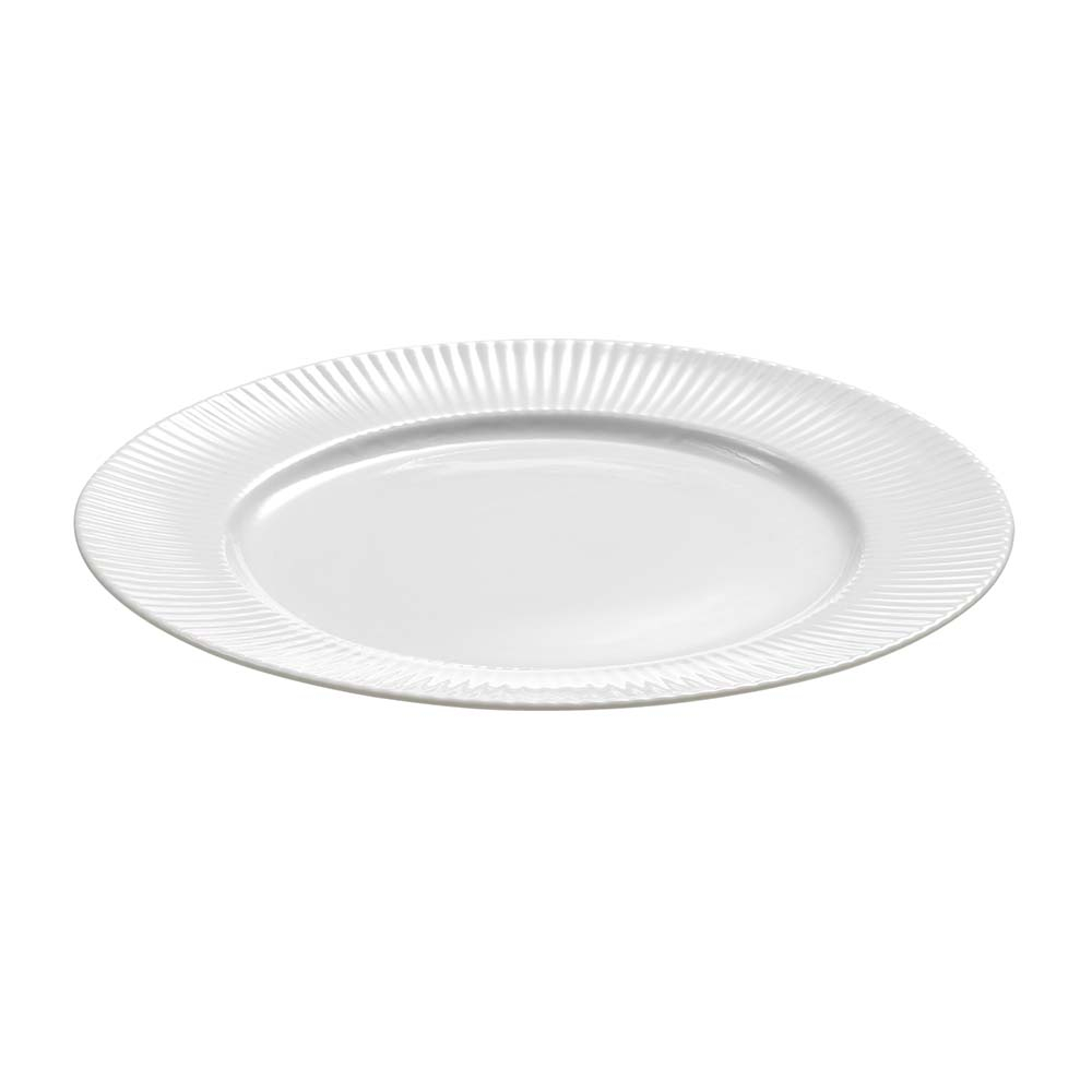 Groovy - flad tallerken, porcelæn, hvid, 22 cm