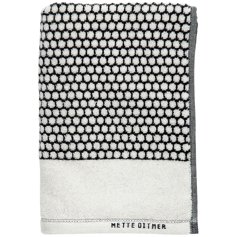 Grid, badehåndklæde, 70 x 140 cm, sort/off hvid