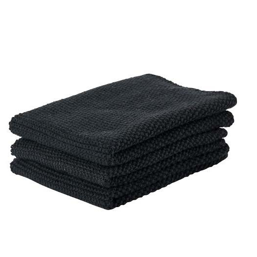 Zone Karklud 27 x 27 cm sæt af 3 Black