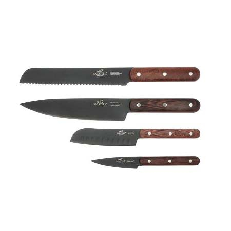 Lion Sabatier International Phenix Knivsæt 4 dele Sort/Træ