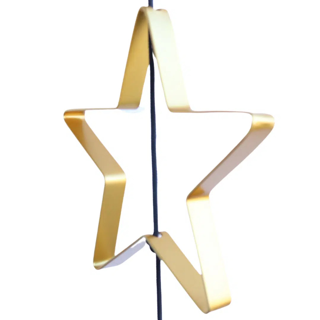 Jernstjerne outline, guld, medium 2. Sort
