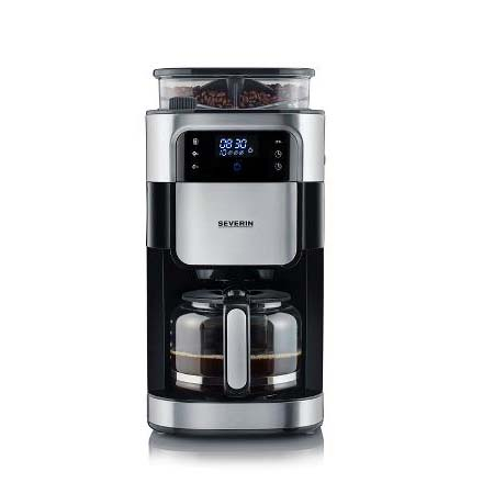 Severin Kaffemaskine m. kværn 1000 watt Stål/Sort