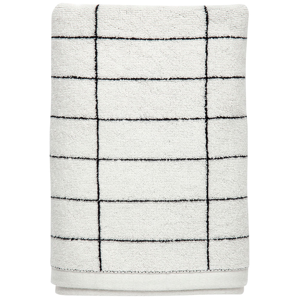 Tile Stone, gæstehåndklæde, 38 x 60 cm, sort/off hvid