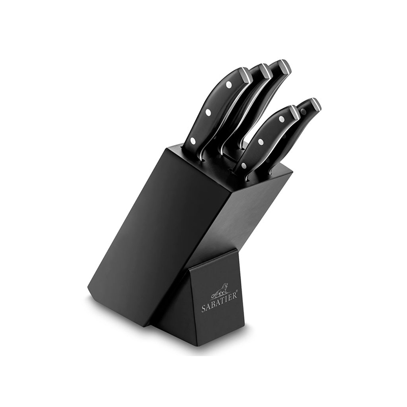 Lion Sabatier Knivblok med 5 knive, sort