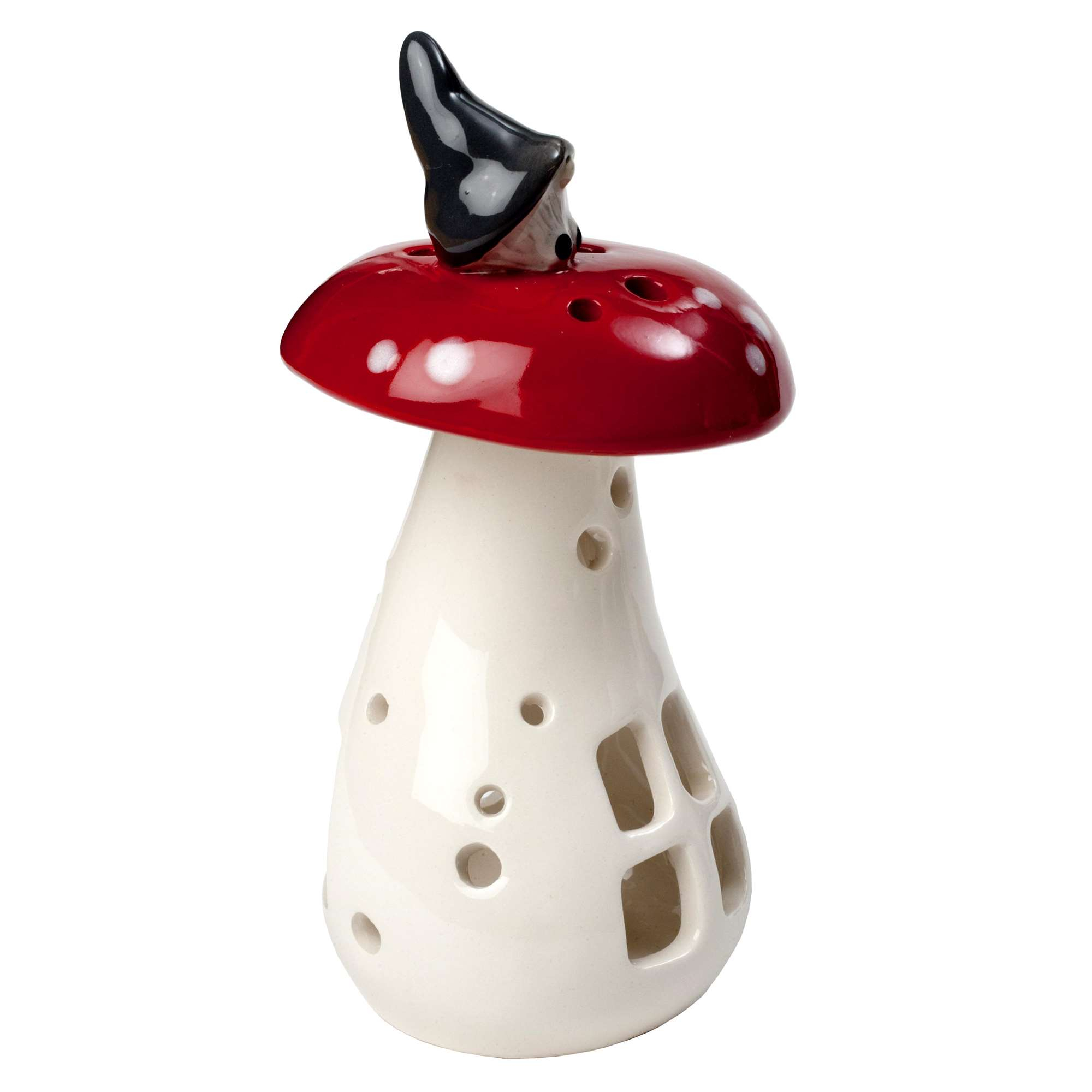 Lanterne Nisse på svamp H.14cm