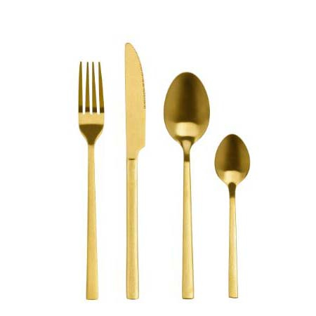Nordic Sense Bestiksæt 16 dele Guld