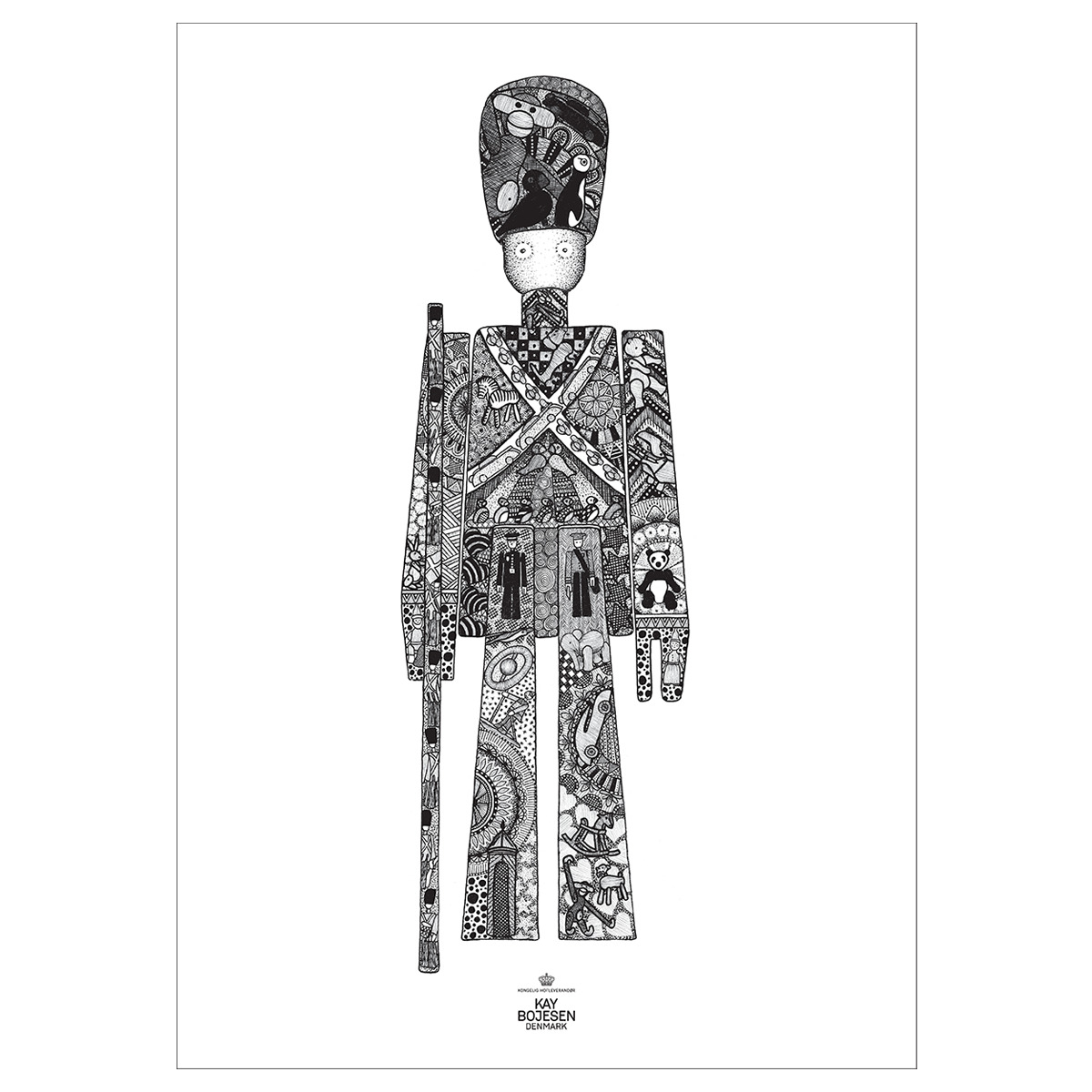 Kay Bojesen Garder plakat 50x70 cm sort/hvid