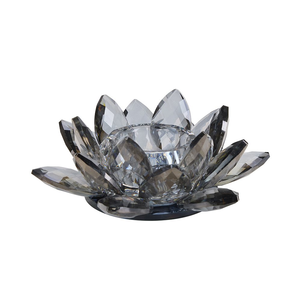 Lotus votive crystal light, grey