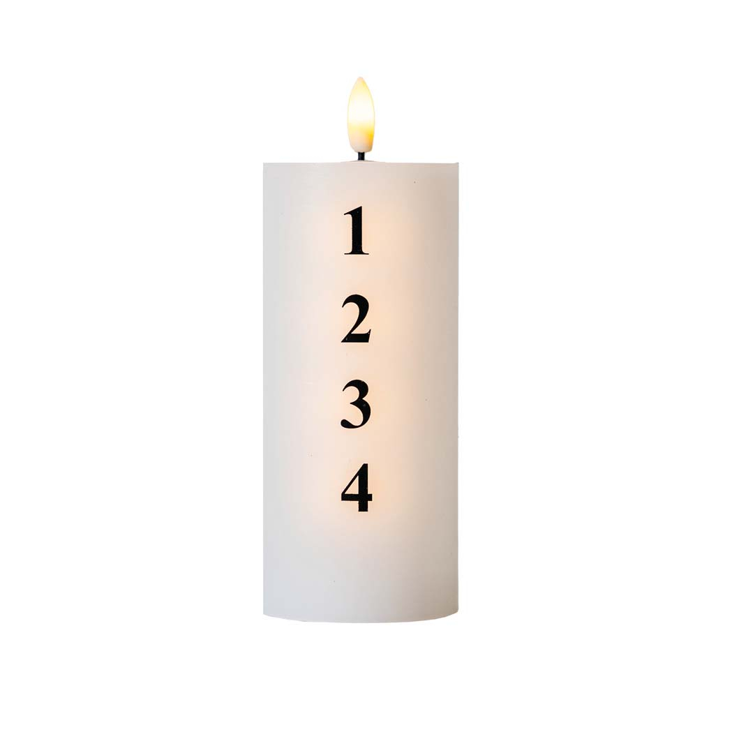 Sille Adventlys, LED Ø7xH15cm hvid/sort