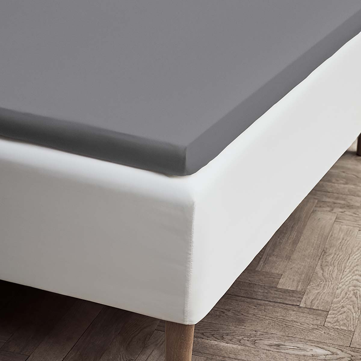Percale Kuvertlagen grå 90x200 cm