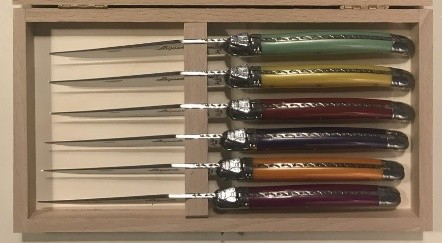 Laguiole 6 stk. steakknivsæt 2,5 mm mix farver