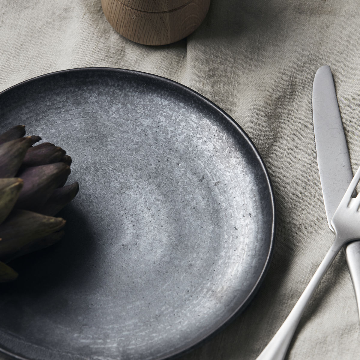 Pion frokost tallerken, Sort/Brun Ø 21,5 cm
