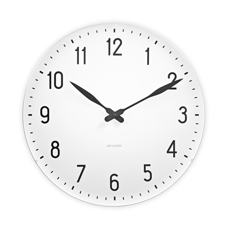 Arne Jacobsen Station Vægur Ø48 cm sort/hvid