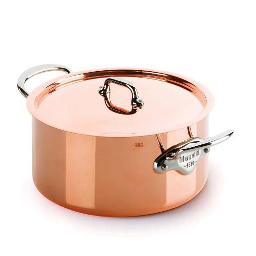 Mauviel M'150S Gryde med låg Dia 20 x 11 cm 3,2 liter Kobber/Stål