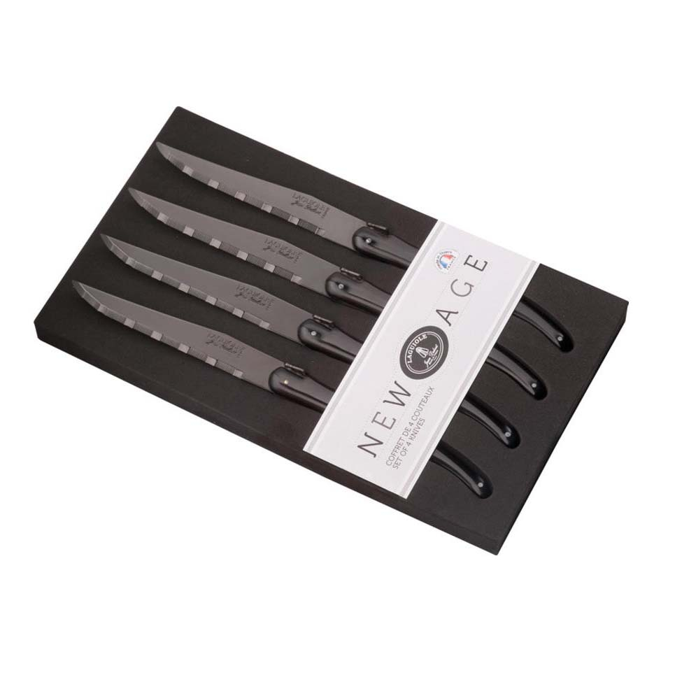 Laguiole New Age Kniv 4 stk, sort