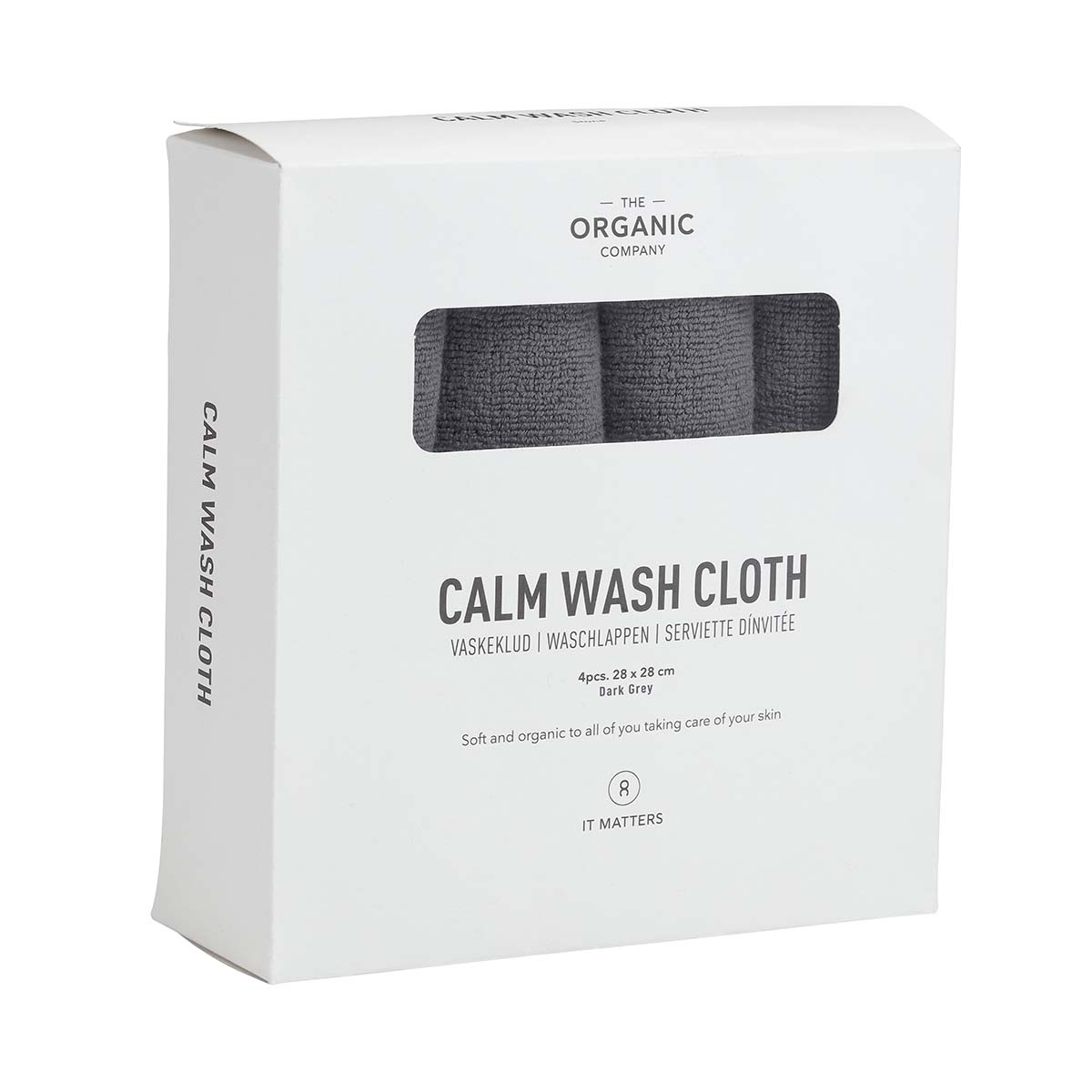 CALM Vaskeklude, Dark grey, 4 stk